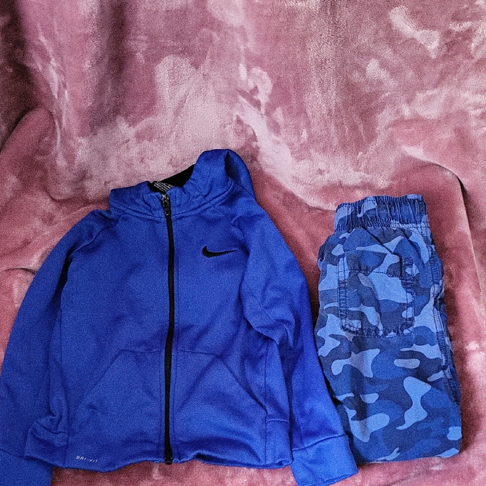 Nike Royal Blue Hoodie and Camo Joggers